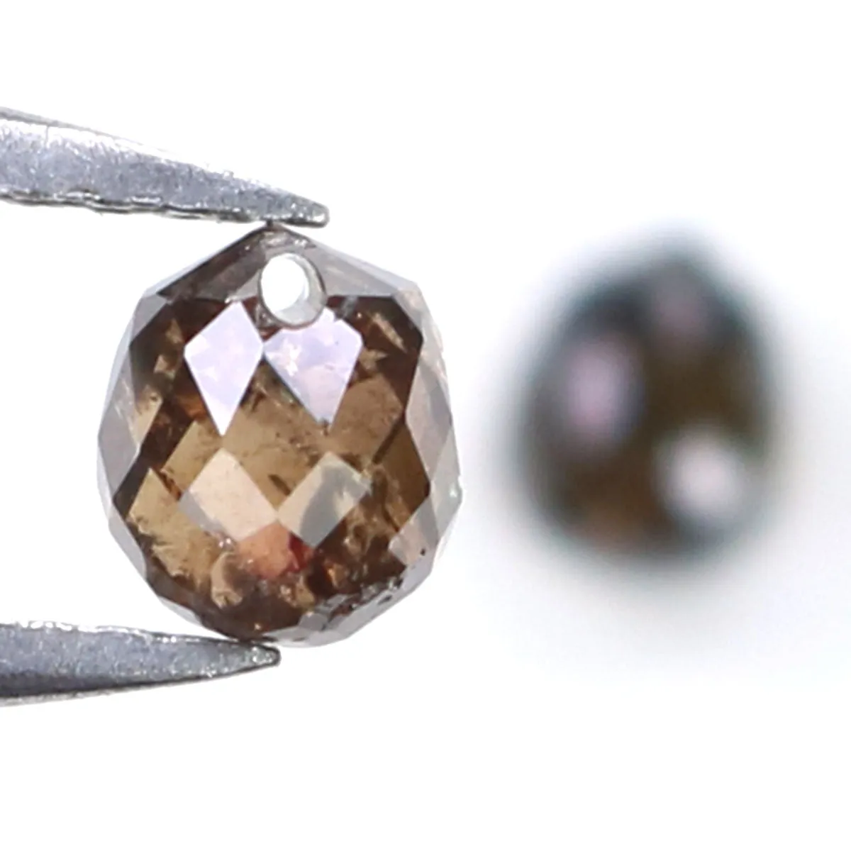 Natural Loose briolette Brown Color Diamond 0.98 CT 4.30 MM Drop Shape Rose Cut Diamond L171