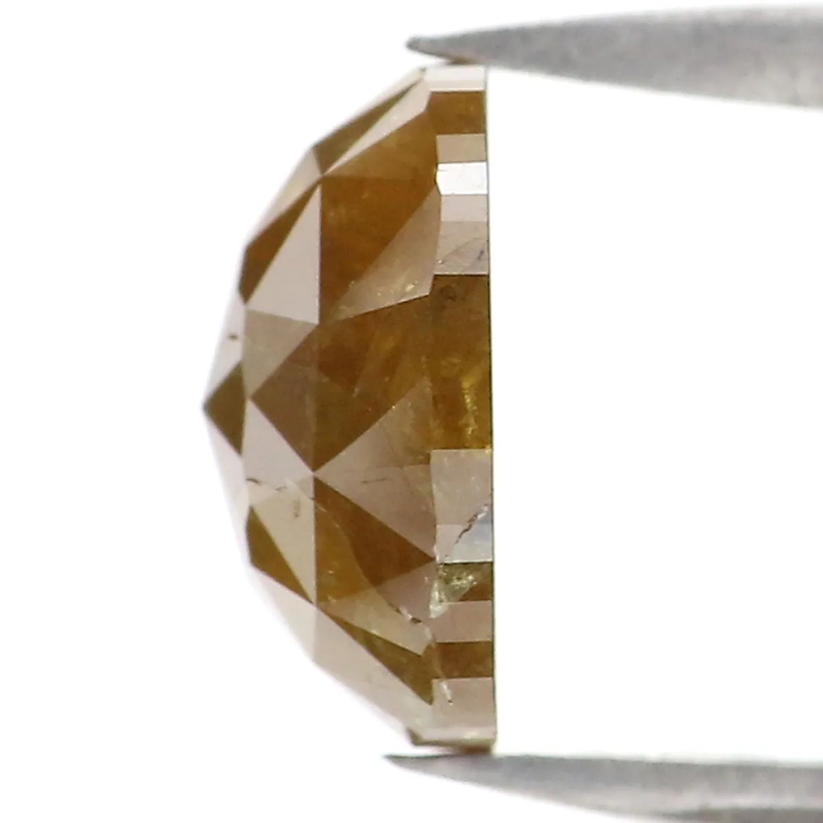 Natural Loose Cushion Diamond Yellow Brown Color 1.55 CT 7.60 MM Cushion Shape Rose Cut Diamond L5351