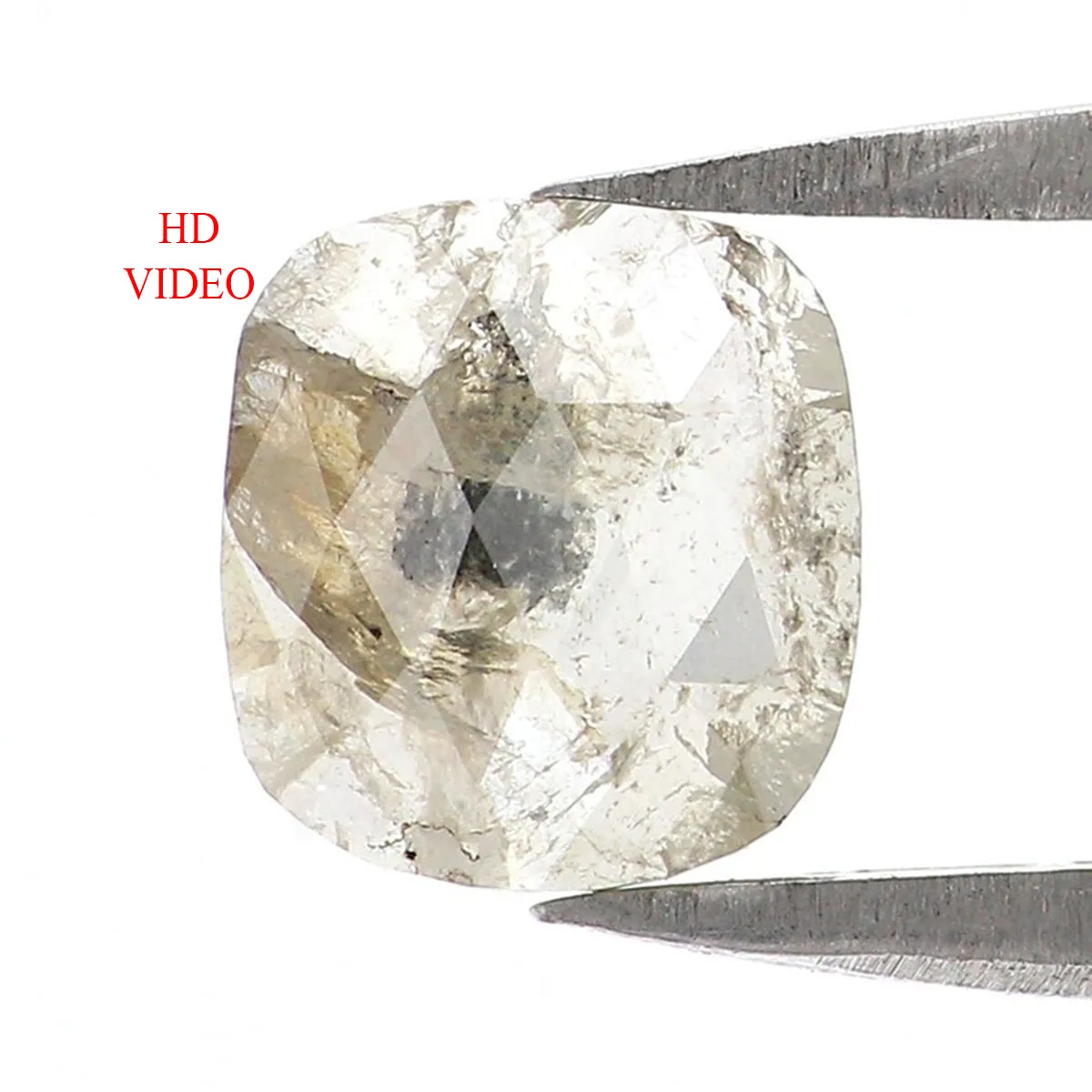 Natural Loose Cushion Gray Color Diamond 0.71 CT 6.50 MM Cushion Shape Rose Cut Diamond L7008