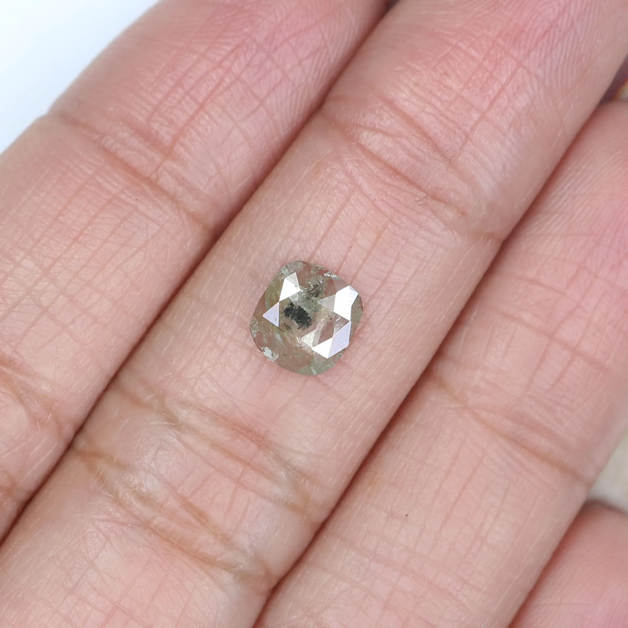 Natural Loose Cushion Gray Color Diamond 0.71 CT 6.50 MM Cushion Shape Rose Cut Diamond L7008