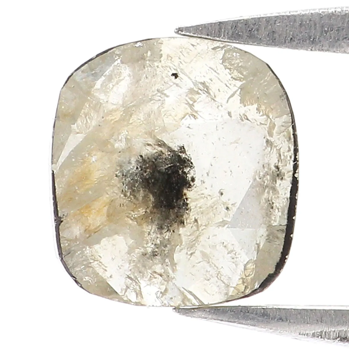 Natural Loose Cushion Gray Color Diamond 0.71 CT 6.50 MM Cushion Shape Rose Cut Diamond L7008