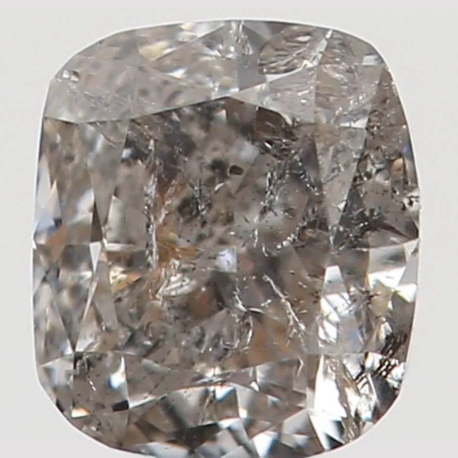 Natural Loose Diamond Cushion Black Gray Salt And Pepper Color I2 Clarity 3.20 MM 0.19 Ct L5614