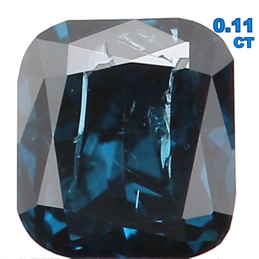 Natural Loose Diamond Cushion Blue Color SI2 Clarity 2.90 MM 0.11 Ct KR821