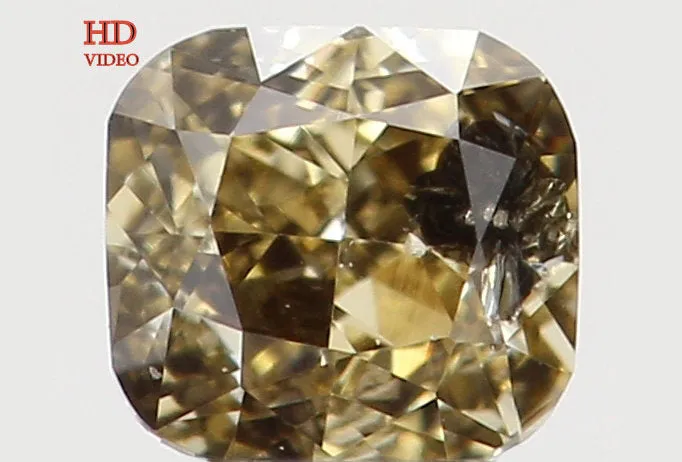 Natural Loose Diamond Cushion Brown Yellow Color SI2 Clarity 2.80 MM 0.11 Ct KR1169