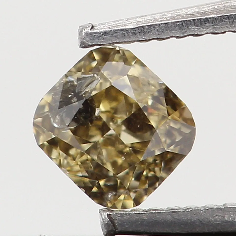 Natural Loose Diamond Cushion Brown Yellow Color SI2 Clarity 2.80 MM 0.11 Ct KR1169