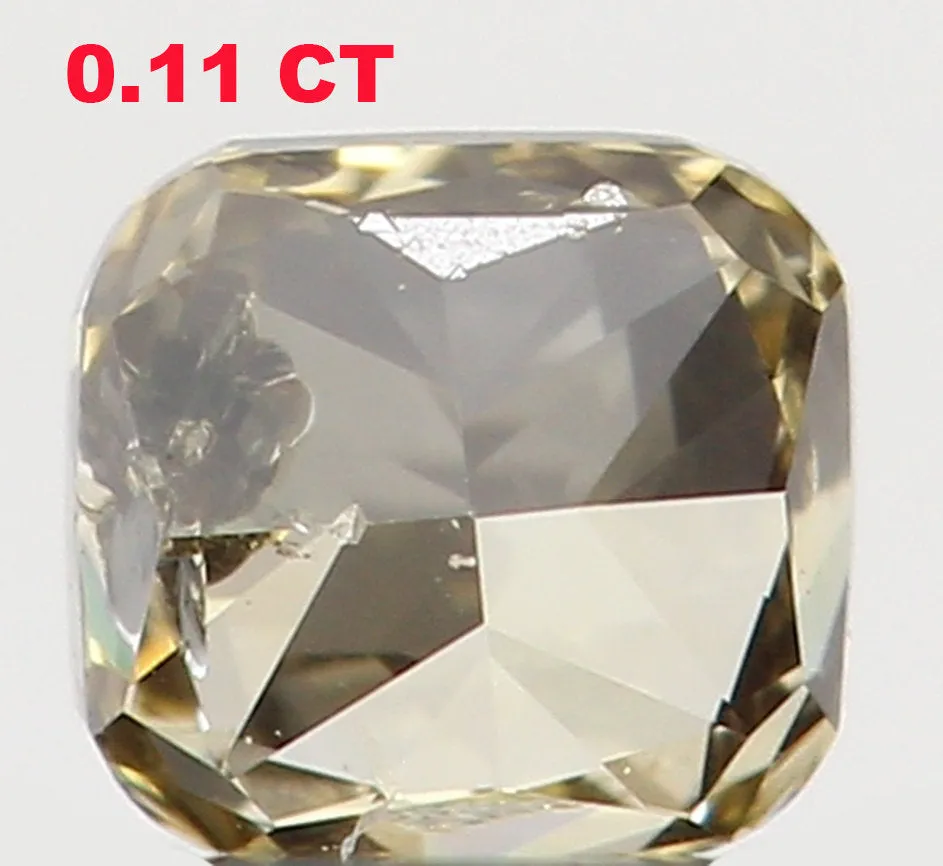 Natural Loose Diamond Cushion Brown Yellow Color SI2 Clarity 2.80 MM 0.11 Ct KR1169