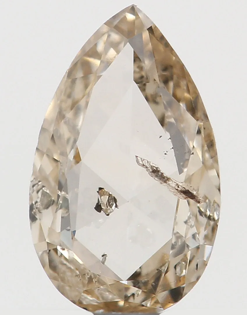 Natural Loose Diamond Pear Brown Color I1 Clarity 6.20 MM 0.30 Ct KR605