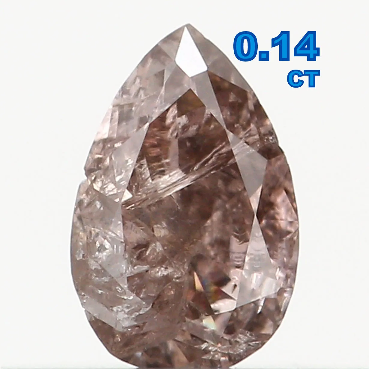 Natural Loose Diamond Pear Brown Pink Color I2 Clarity 4.10 MM 0.14 Ct L6479