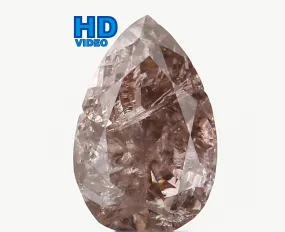 Natural Loose Diamond Pear Brown Pink Color I2 Clarity 4.10 MM 0.14 Ct L6479