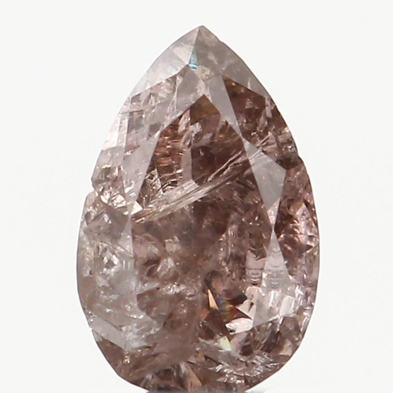 Natural Loose Diamond Pear Brown Pink Color I2 Clarity 4.10 MM 0.14 Ct L6479