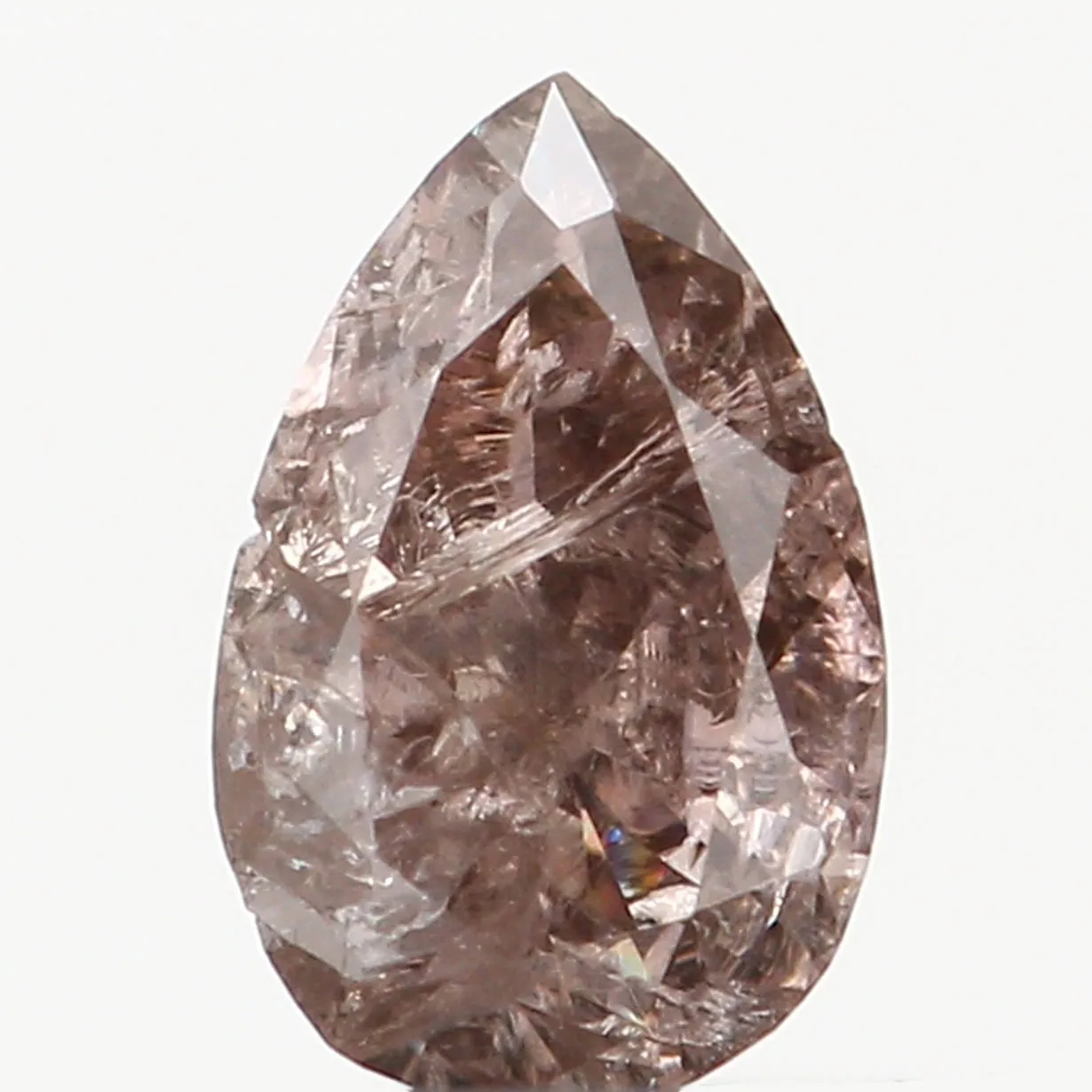 Natural Loose Diamond Pear Brown Pink Color I2 Clarity 4.10 MM 0.14 Ct L6479