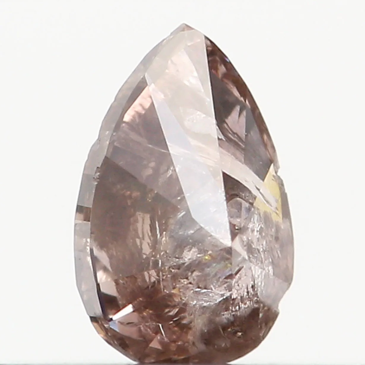 Natural Loose Diamond Pear Brown Pink Color I2 Clarity 4.10 MM 0.14 Ct L6479