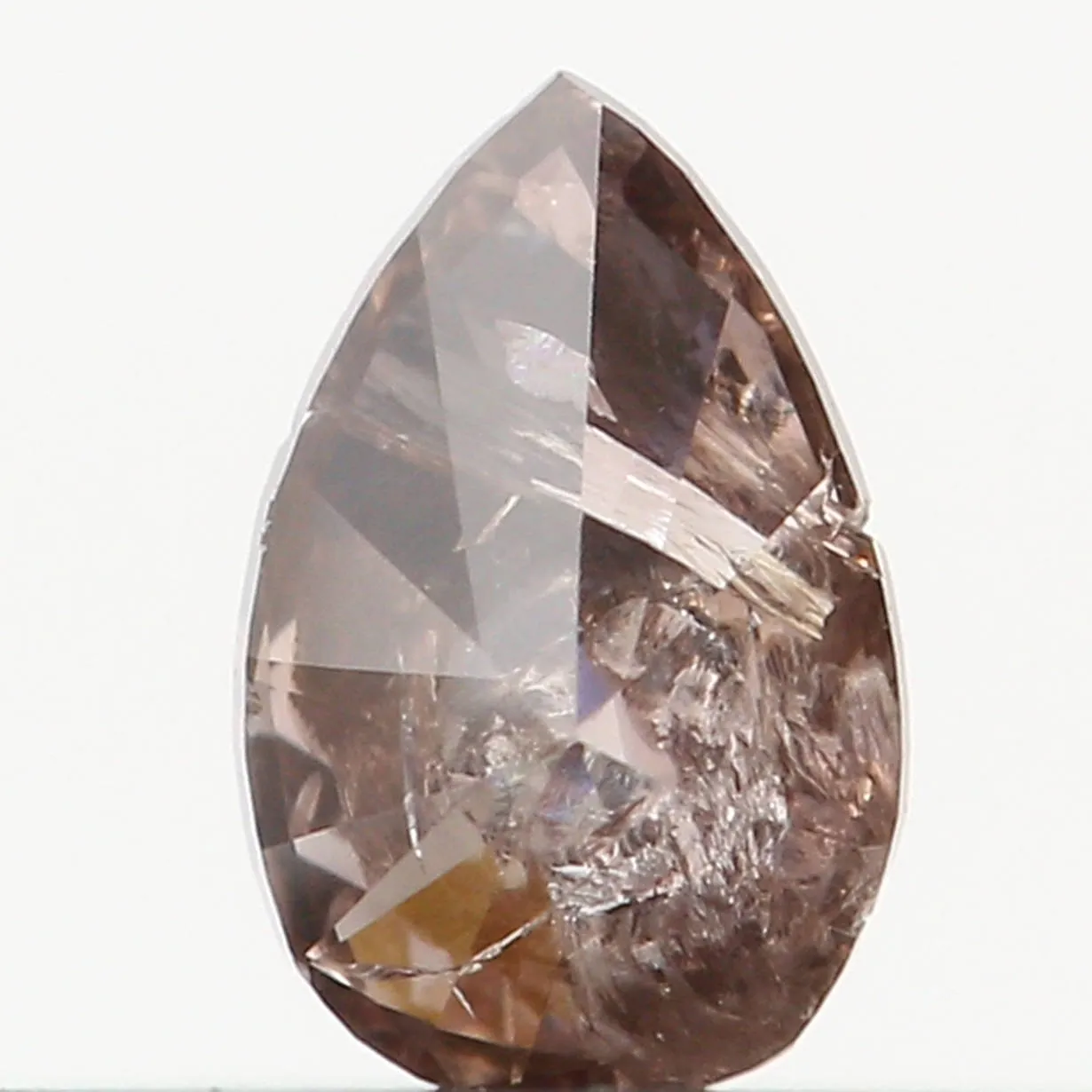 Natural Loose Diamond Pear Brown Pink Color I2 Clarity 4.10 MM 0.14 Ct L6479