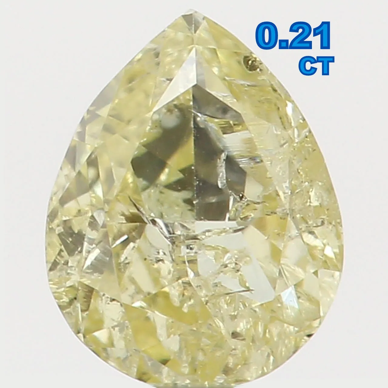 Natural Loose Diamond Pear Yellow Color I2 Clarity 4.40 MM 0.21 Ct L5588