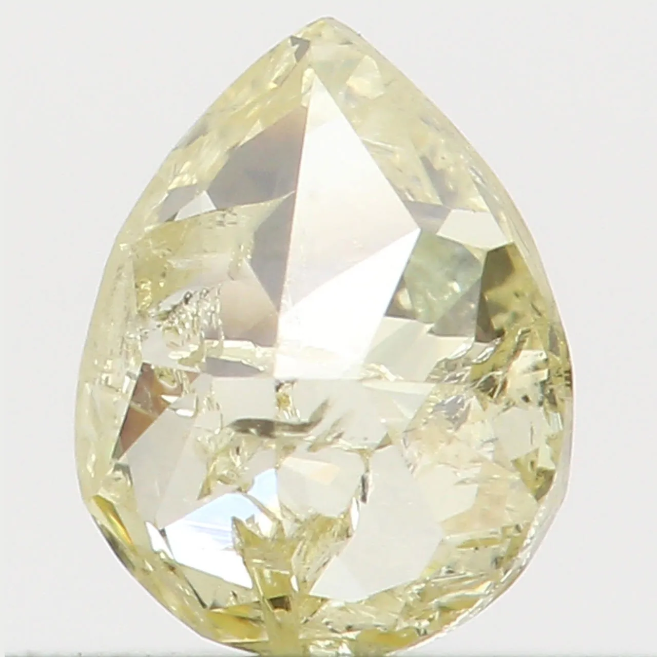 Natural Loose Diamond Pear Yellow Color I2 Clarity 4.40 MM 0.21 Ct L5588