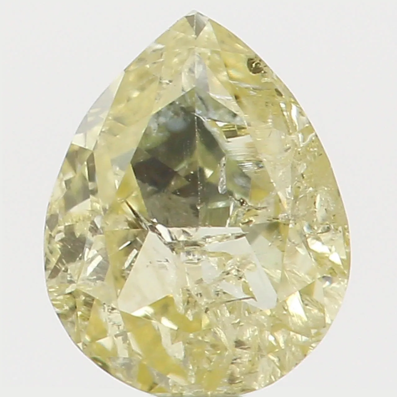 Natural Loose Diamond Pear Yellow Color I2 Clarity 4.40 MM 0.21 Ct L5588