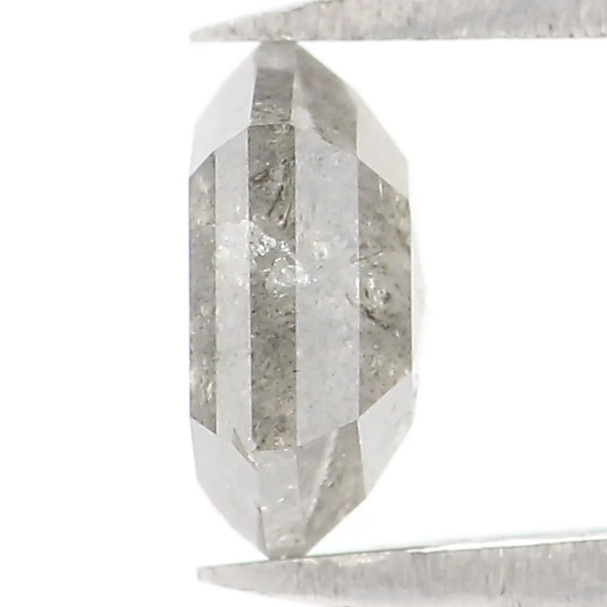 Natural Loose Hexagon Salt And Pepper Diamond Grey Color 0.64 CT 5.75 MM Hexagon Shape Rose Cut Diamond L809