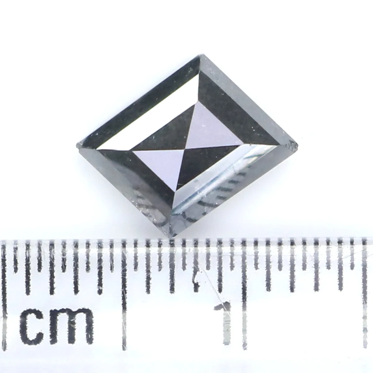 Natural Loose Kite Diamond Black Grey Color 1.63 CT 9.25 MM Kite Shape Rose Cut Diamond L8125