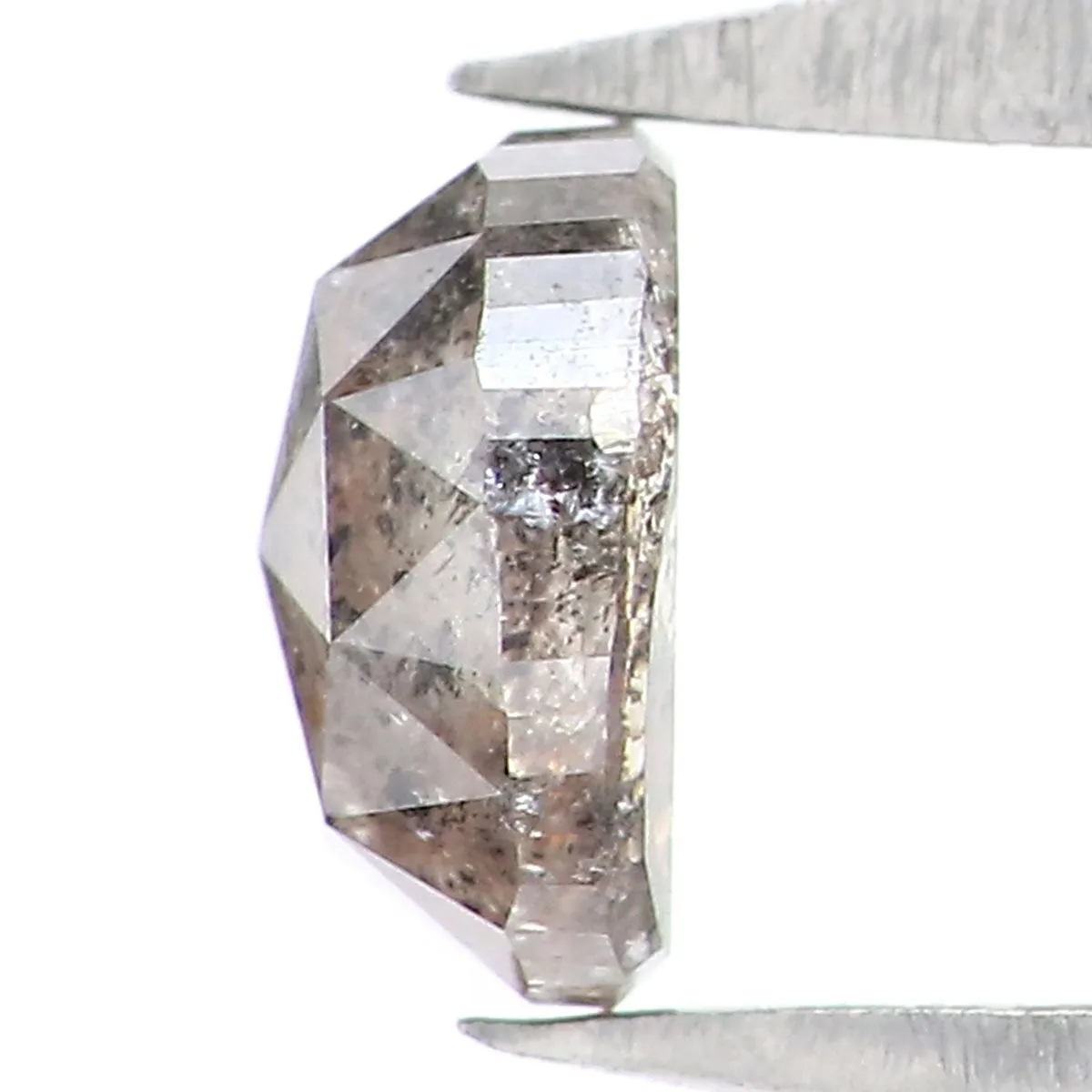 Natural Loose Oval Salt And Pepper Diamond Black Grey Color 0.41 CT 4.80 MM Oval Shape Rose Cut Diamond L8820