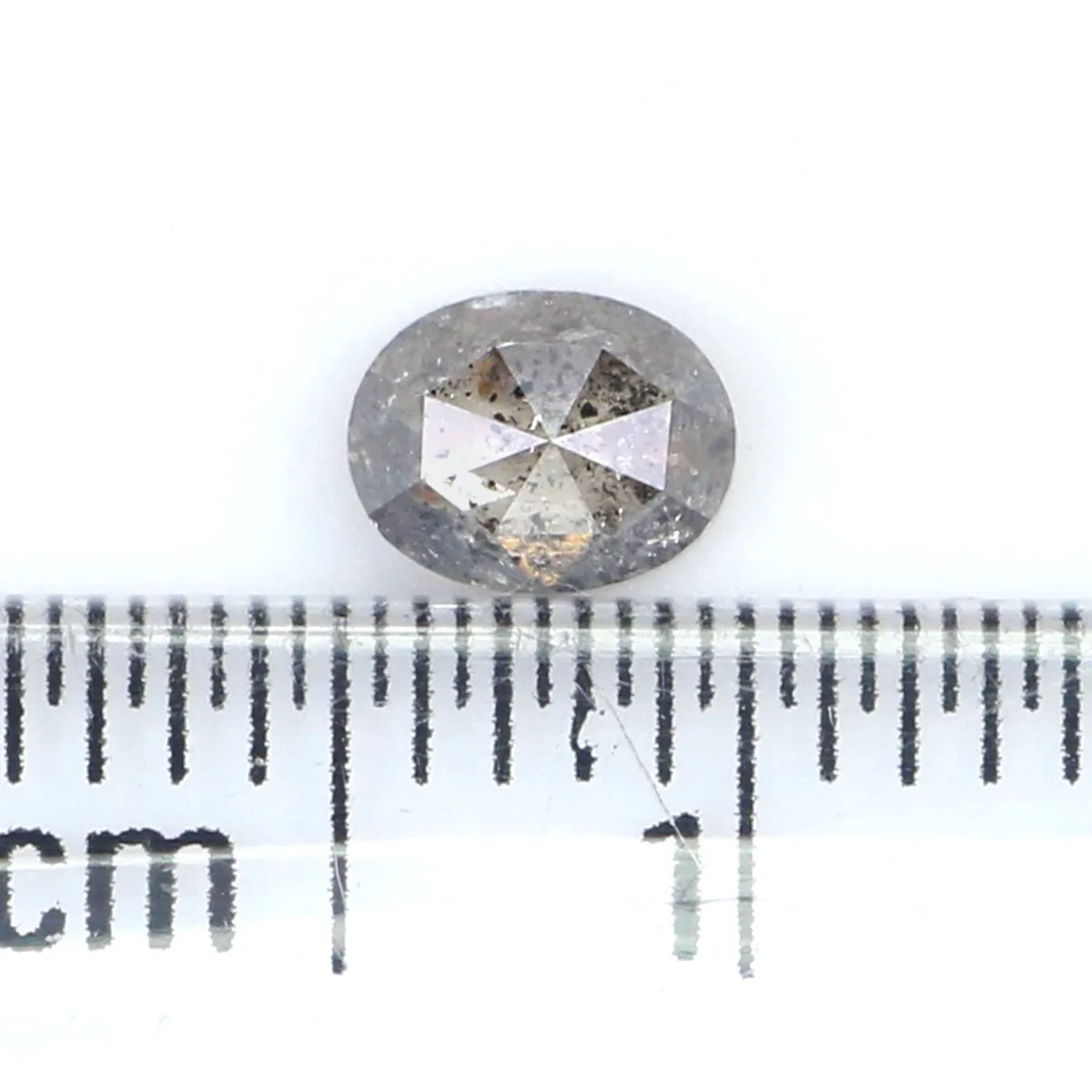 Natural Loose Oval Salt And Pepper Diamond Black Grey Color 0.41 CT 4.80 MM Oval Shape Rose Cut Diamond L8820