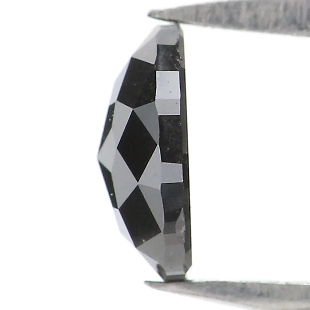 Natural Loose Oval Salt And Pepper Diamond Black Grey Color 0.43 CT 5.64 MM Oval Shape Rose Cut Diamond KR2582