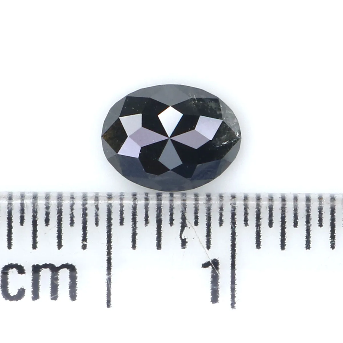 Natural Loose Oval Salt And Pepper Diamond Black Grey Color 0.43 CT 5.64 MM Oval Shape Rose Cut Diamond KR2582