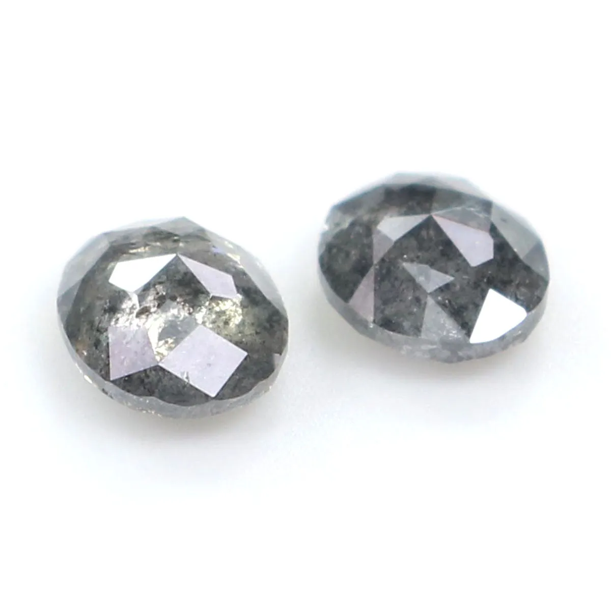 Natural Loose Oval Salt And Pepper Diamond Black Grey Color 0.67 CT 4.82 MM Oval Shape Rose Cut Diamond KDL2528