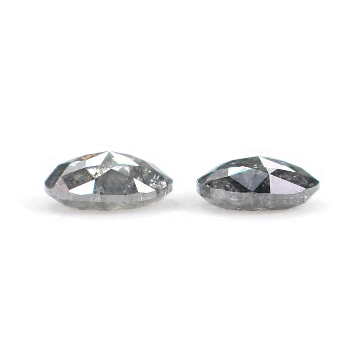 Natural Loose Oval Salt And Pepper Diamond Black Grey Color 0.67 CT 4.82 MM Oval Shape Rose Cut Diamond KDL2528