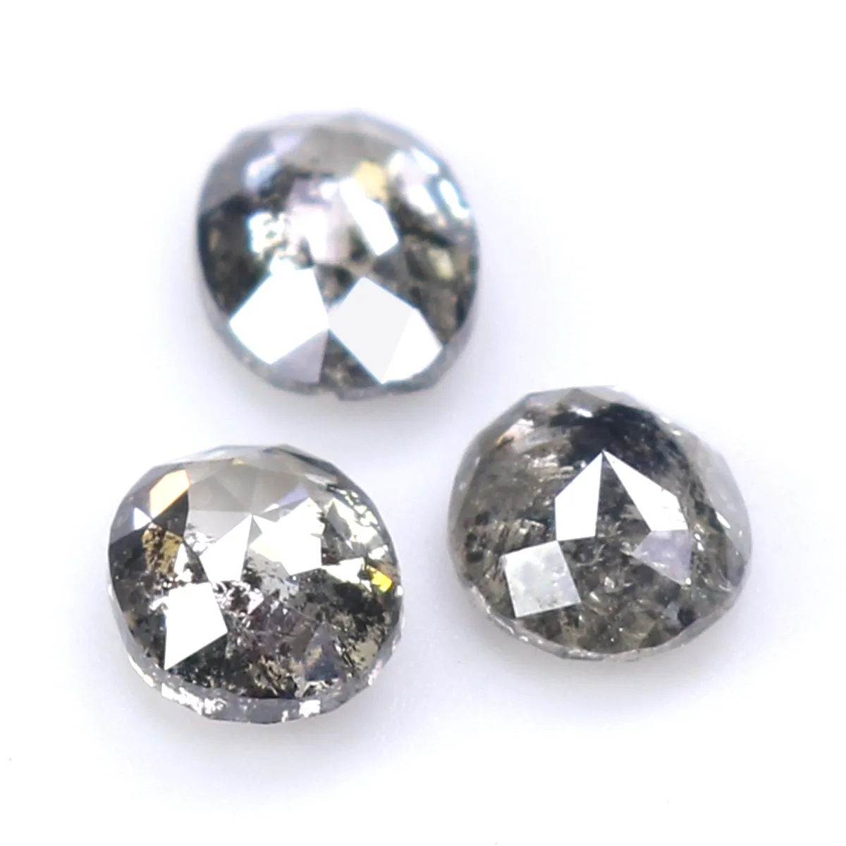 Natural Loose Oval Salt And Pepper Diamond Black Grey Color 0.82 CT 4.30 MM Oval Shape Rose Cut Diamond KR2323