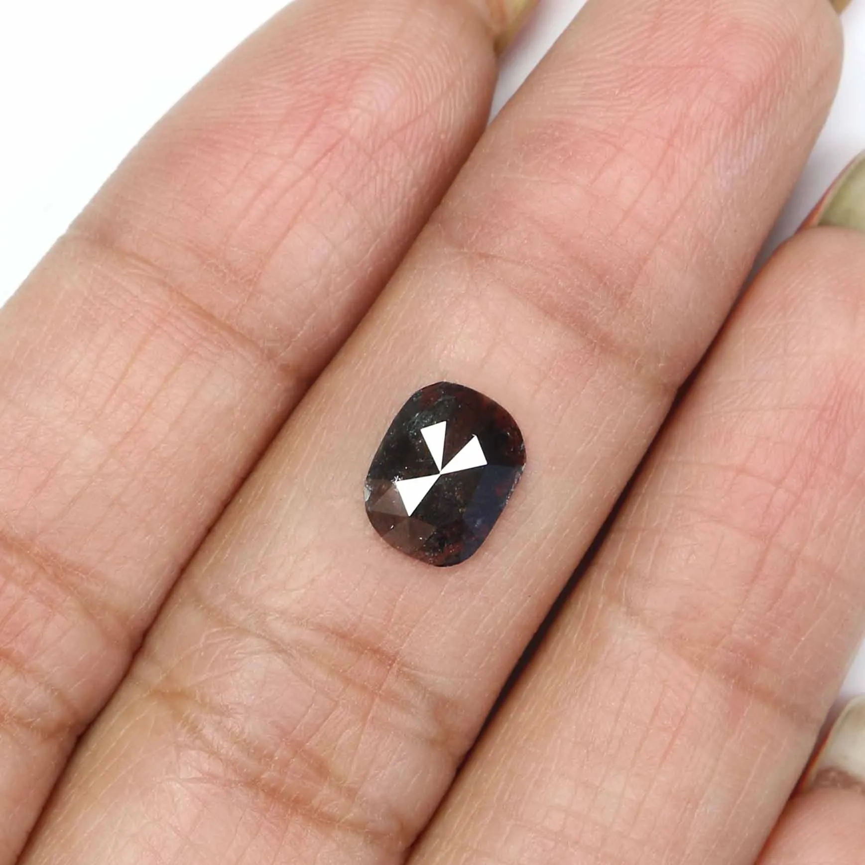 Natural Loose Oval Salt And Pepper Diamond Black Grey Color 1.16 CT 8.30 MM Oval Shape Rose Cut Diamond KR1728