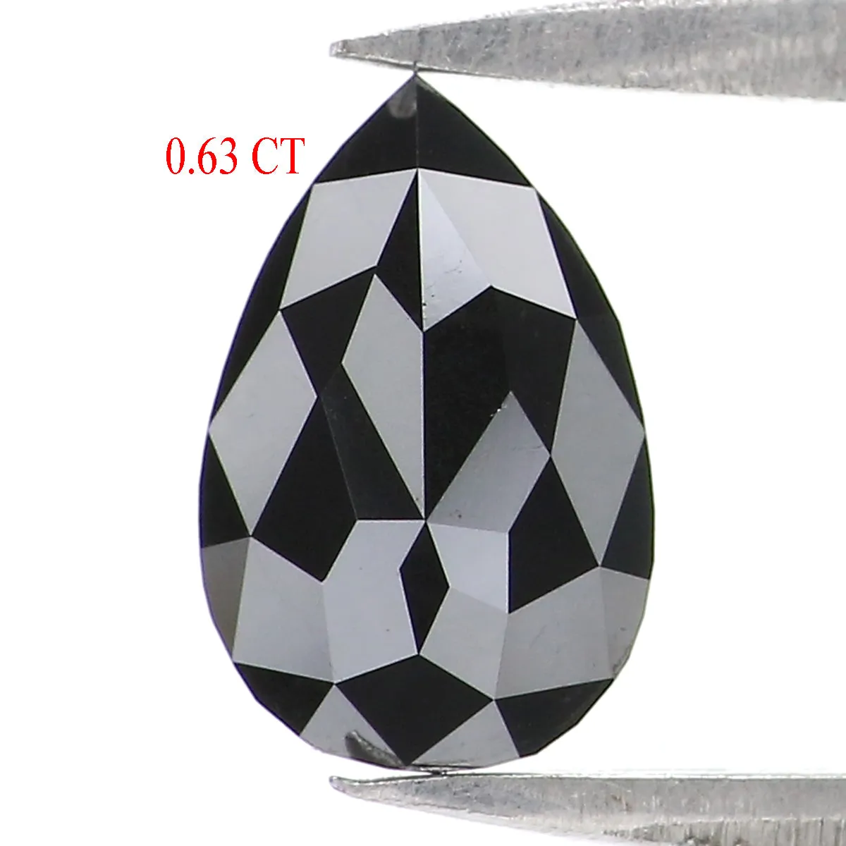 Natural Loose Pear Diamond Black Color 0.63 CT 7.63 MM Pear Shape Rose Cut Diamond KR2623