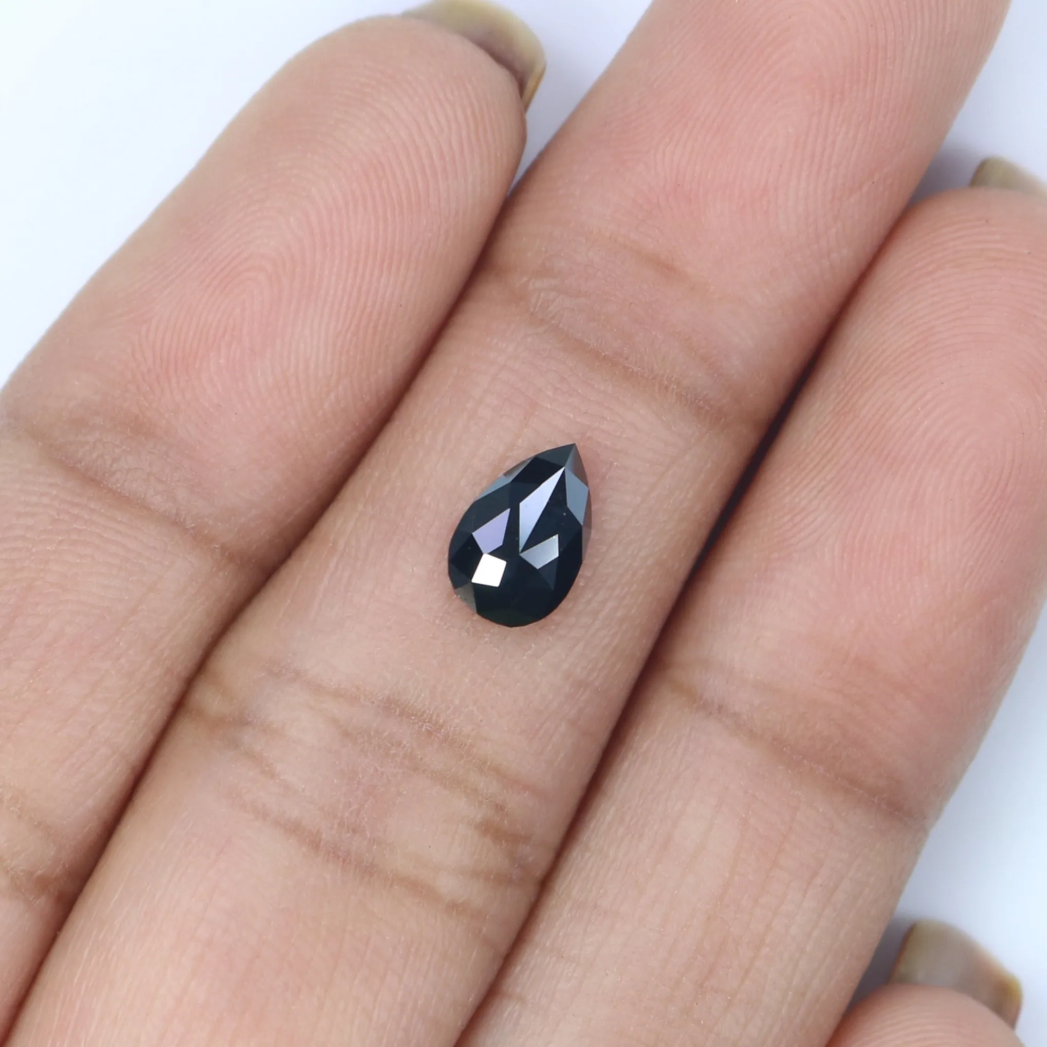 Natural Loose Pear Diamond Black Color 0.63 CT 7.63 MM Pear Shape Rose Cut Diamond KR2623