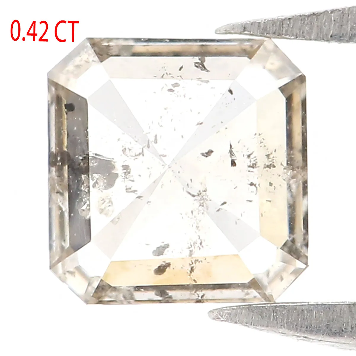 Natural Loose Radiant Brown Color Diamond 0.42 CT 4.59 MM Radiant Shape Rose Cut Diamond L5960