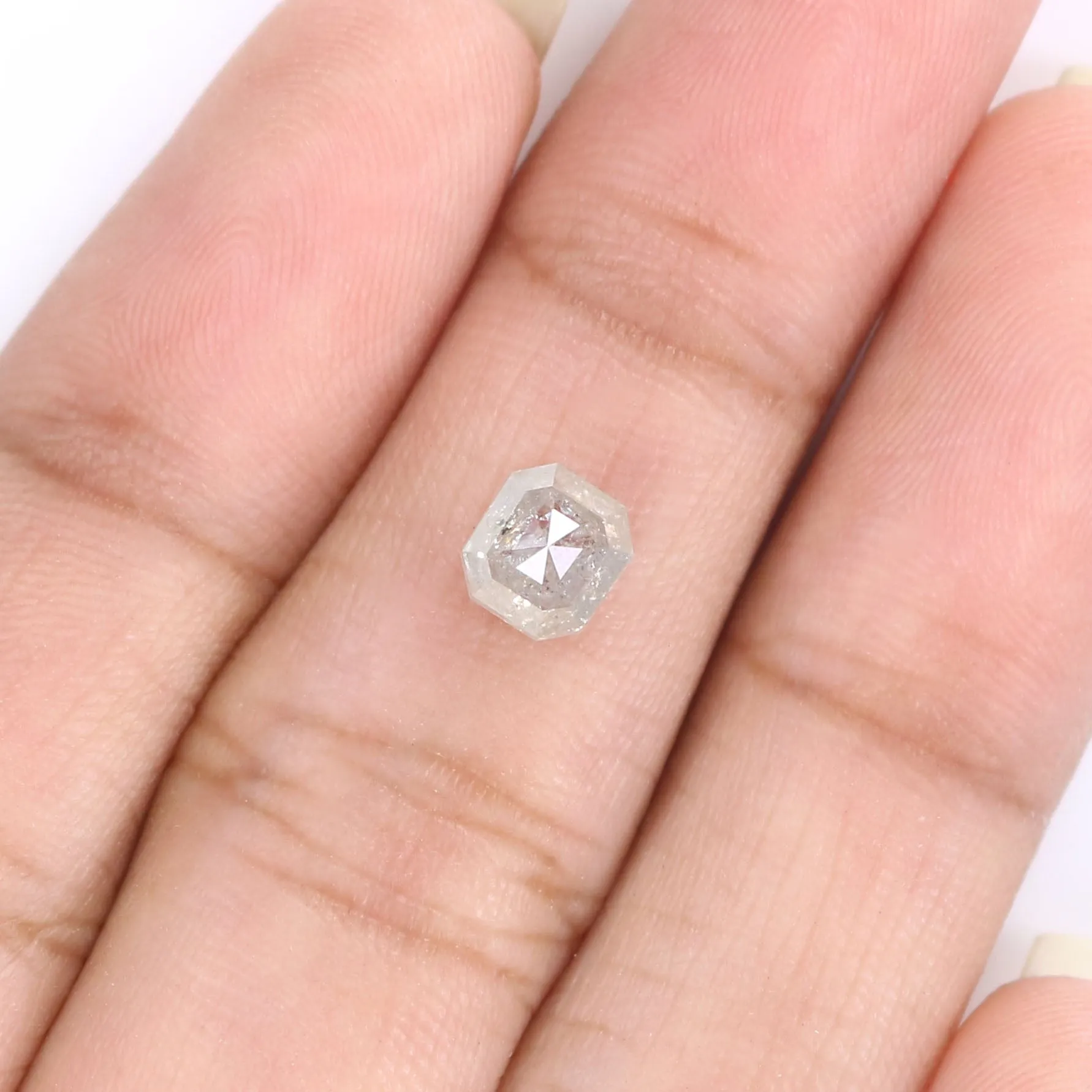 Natural Loose Radiant Grey Color Diamond 0.81 CT 5.50 MM Radiant Shape Rose Cut Diamond L5964