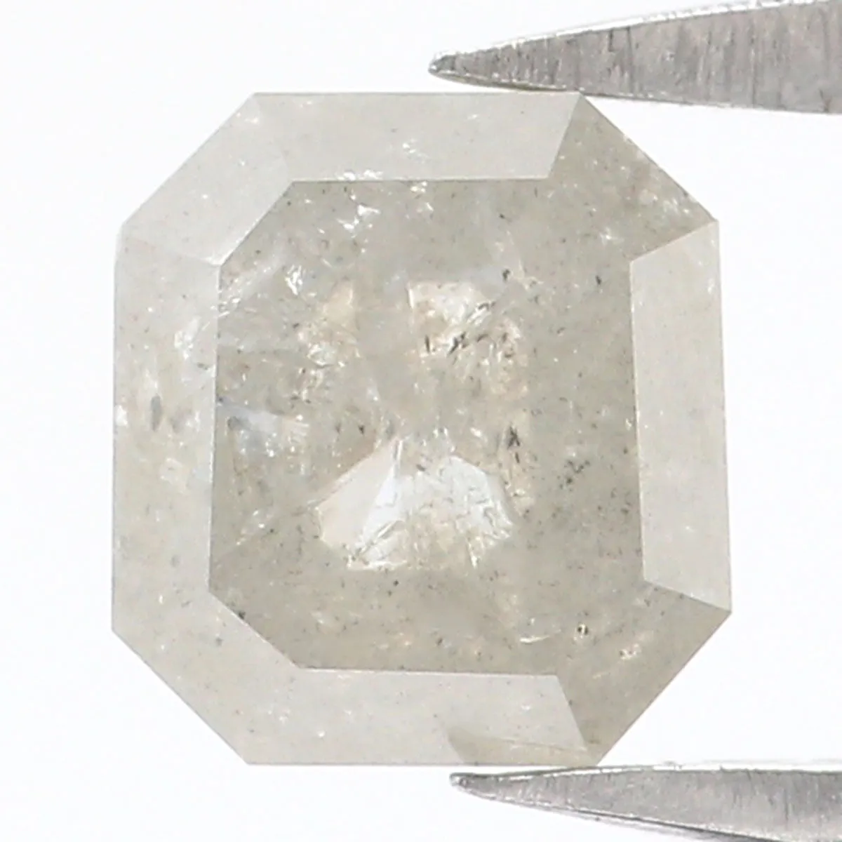 Natural Loose Radiant Grey Color Diamond 0.81 CT 5.50 MM Radiant Shape Rose Cut Diamond L5964