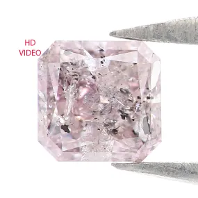 Natural Loose Radiant Pink Color Diamond 0.32 CT 3.87 MM Radiant Shape Rose Cut Diamond KR1047