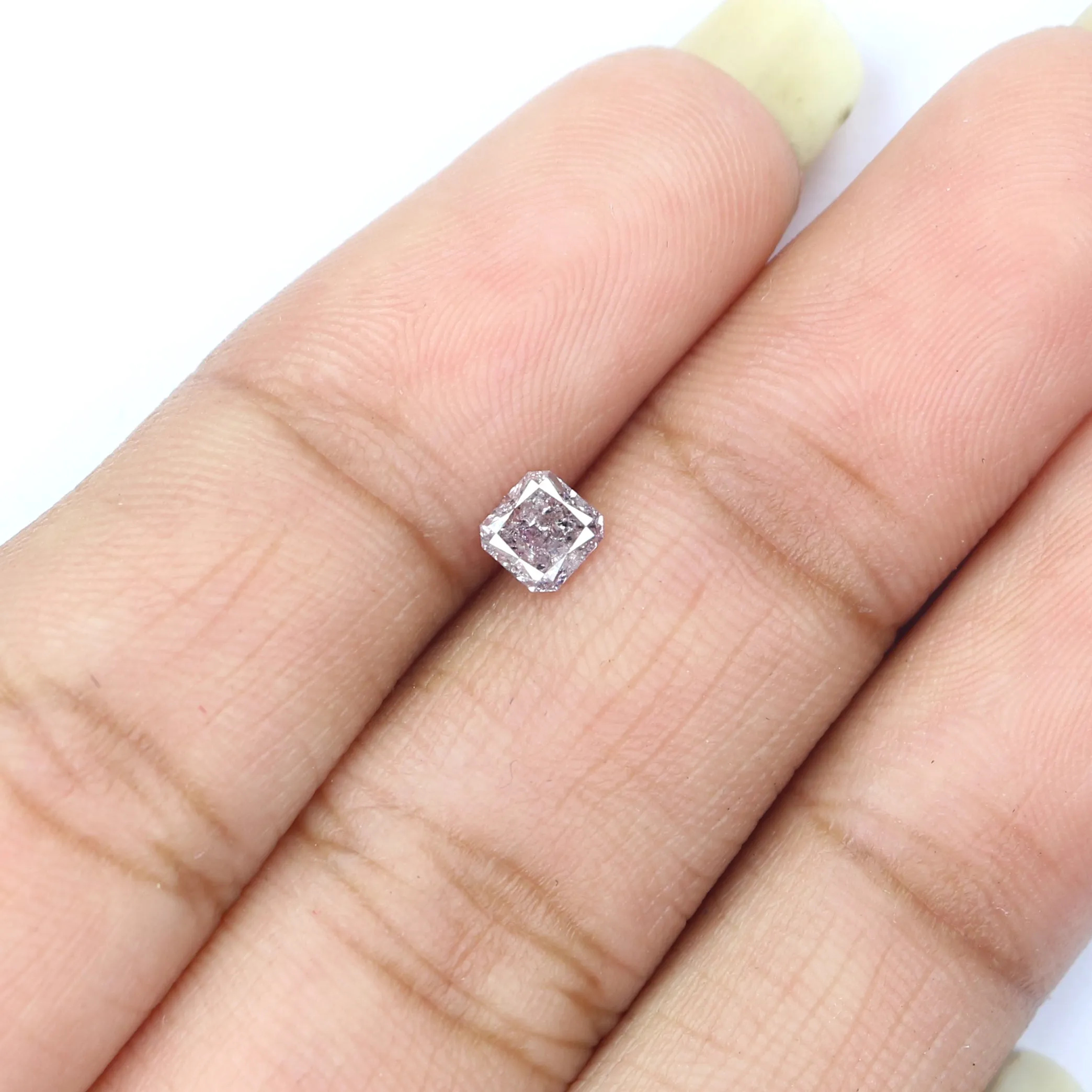 Natural Loose Radiant Pink Color Diamond 0.32 CT 3.87 MM Radiant Shape Rose Cut Diamond KR1047