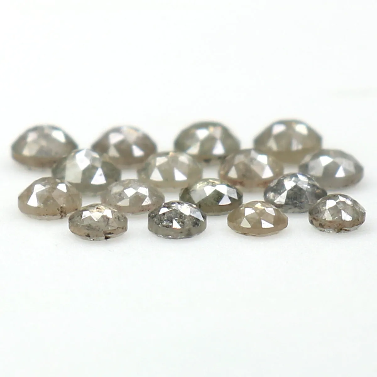 Natural Loose Rose Cut Salt And Pepper Diamond Black Grey Color 0.90 CT 1.95 MM Rose Cut Shape Diamond L1565