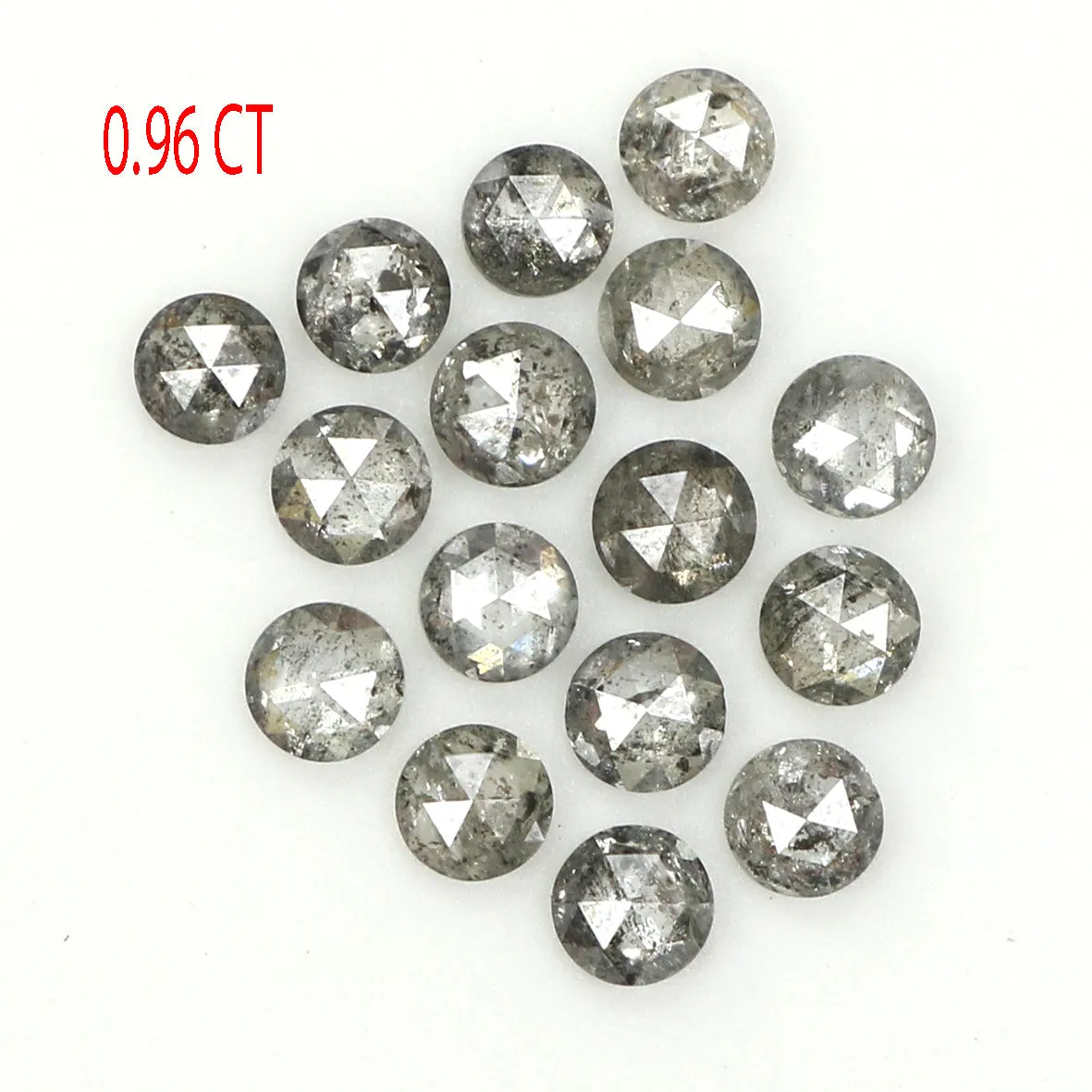 Natural Loose Rose Cut Salt And Pepper Diamond Black Grey Color 0.96 CT 2.30 MM Rose Cut Shape Diamond KDL1553