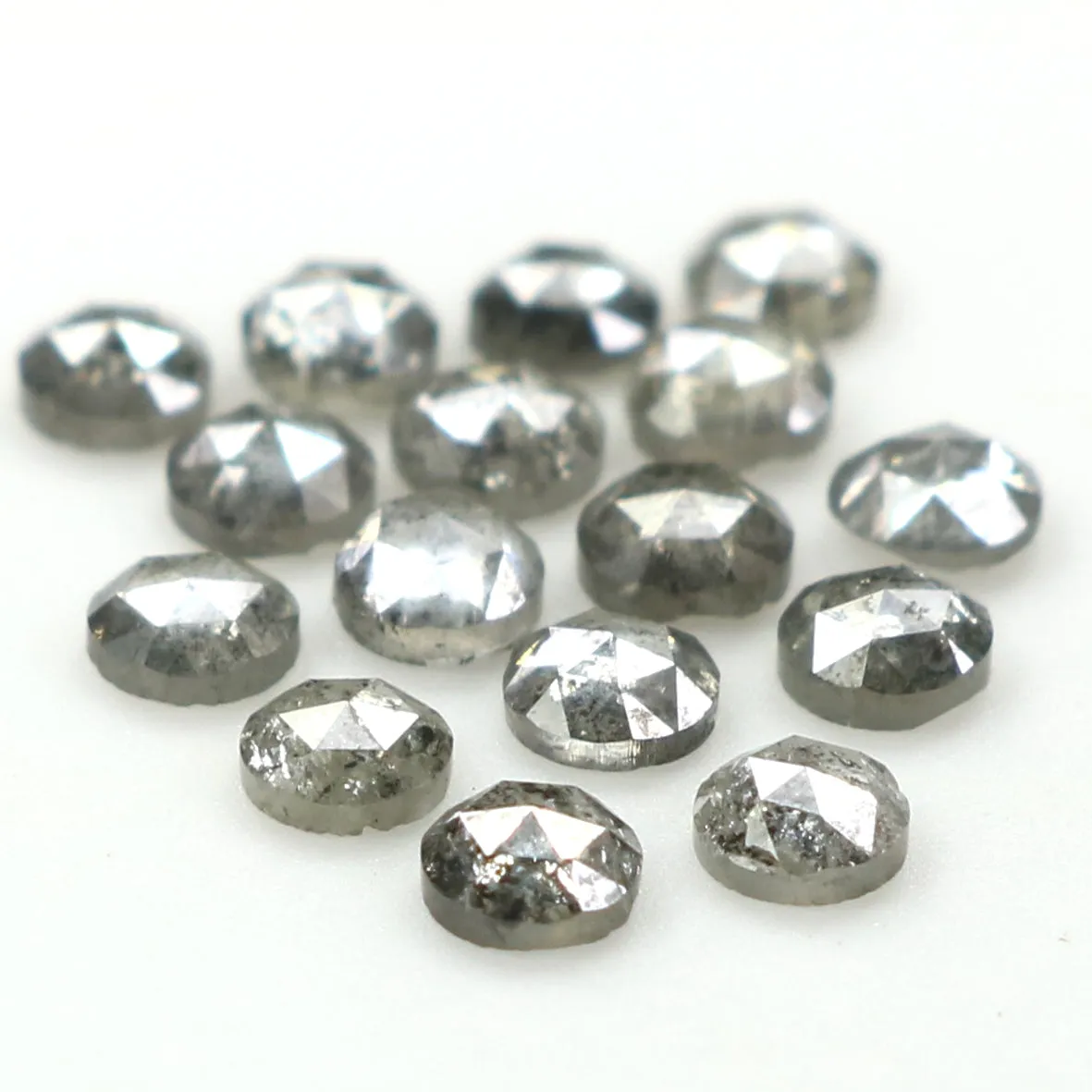 Natural Loose Rose Cut Salt And Pepper Diamond Black Grey Color 0.96 CT 2.30 MM Rose Cut Shape Diamond KDL1553