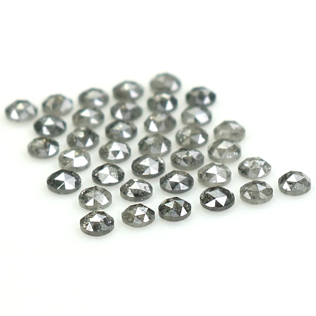 Natural Loose Rose Cut Salt And Pepper Diamond Black Grey Color 1.07 CT 1.80 MM Rose Cut Shape Diamond KR2412