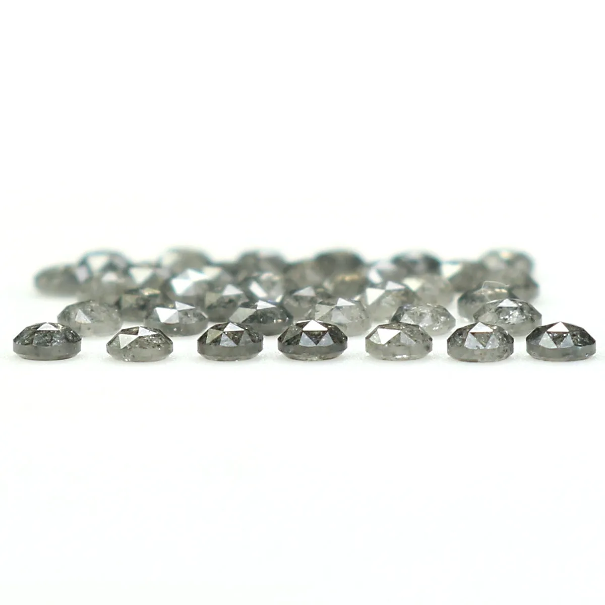 Natural Loose Rose Cut Salt And Pepper Diamond Black Grey Color 1.07 CT 1.80 MM Rose Cut Shape Diamond KR2412