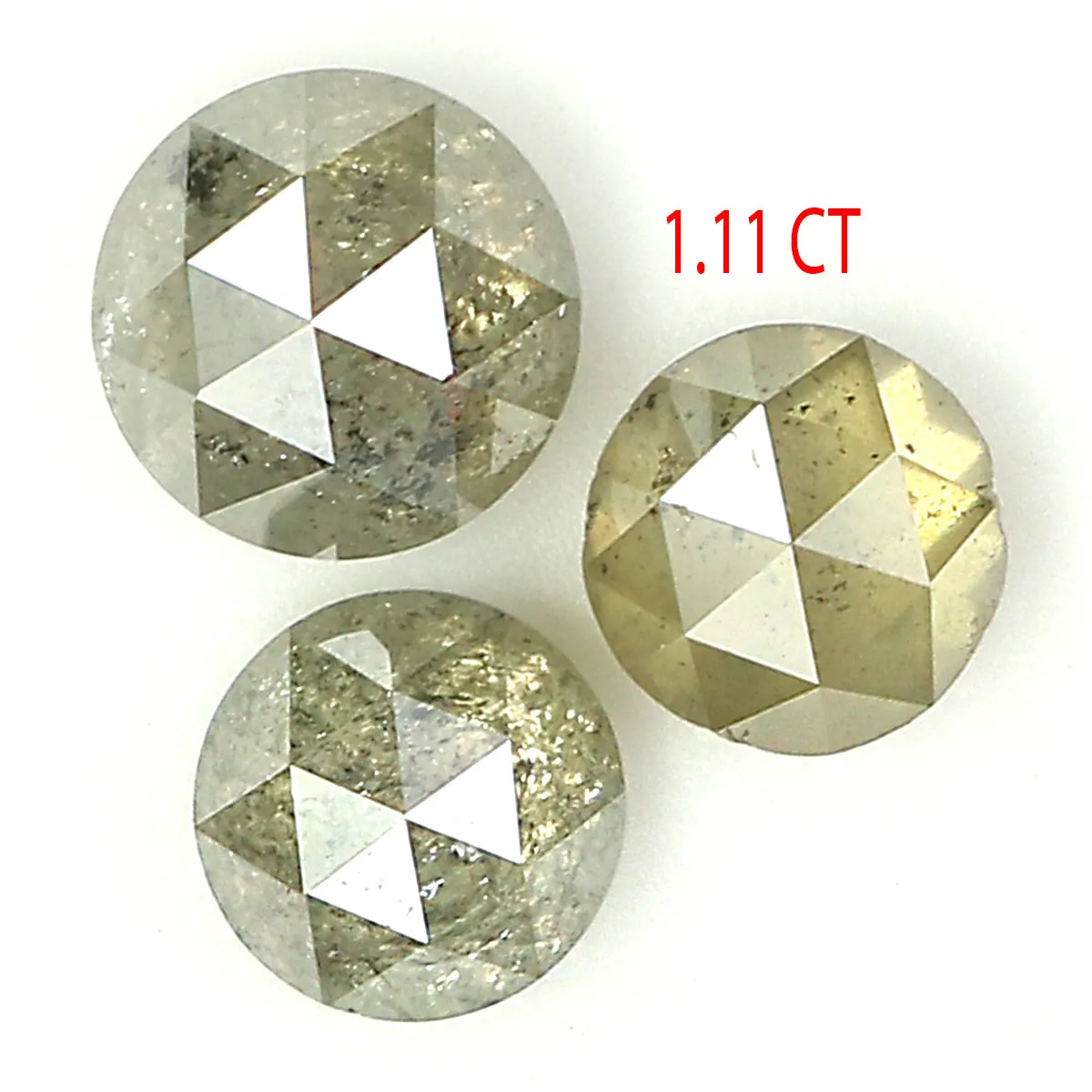 Natural Loose Rose Cut Salt And Pepper Diamond Black Grey Color 1.11 CT 4.00 MM Rose Cut Shape Diamond L1135