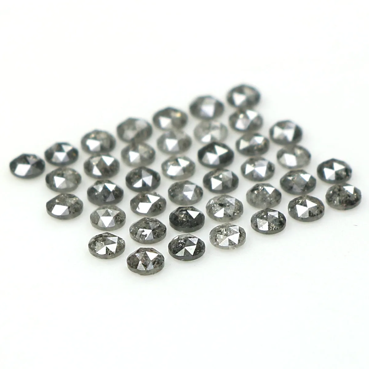 Natural Loose Rose Cut Salt And Pepper Diamond Black Grey Color 1.15 CT 1.80 MM Rose Cut Shape Diamond L1370