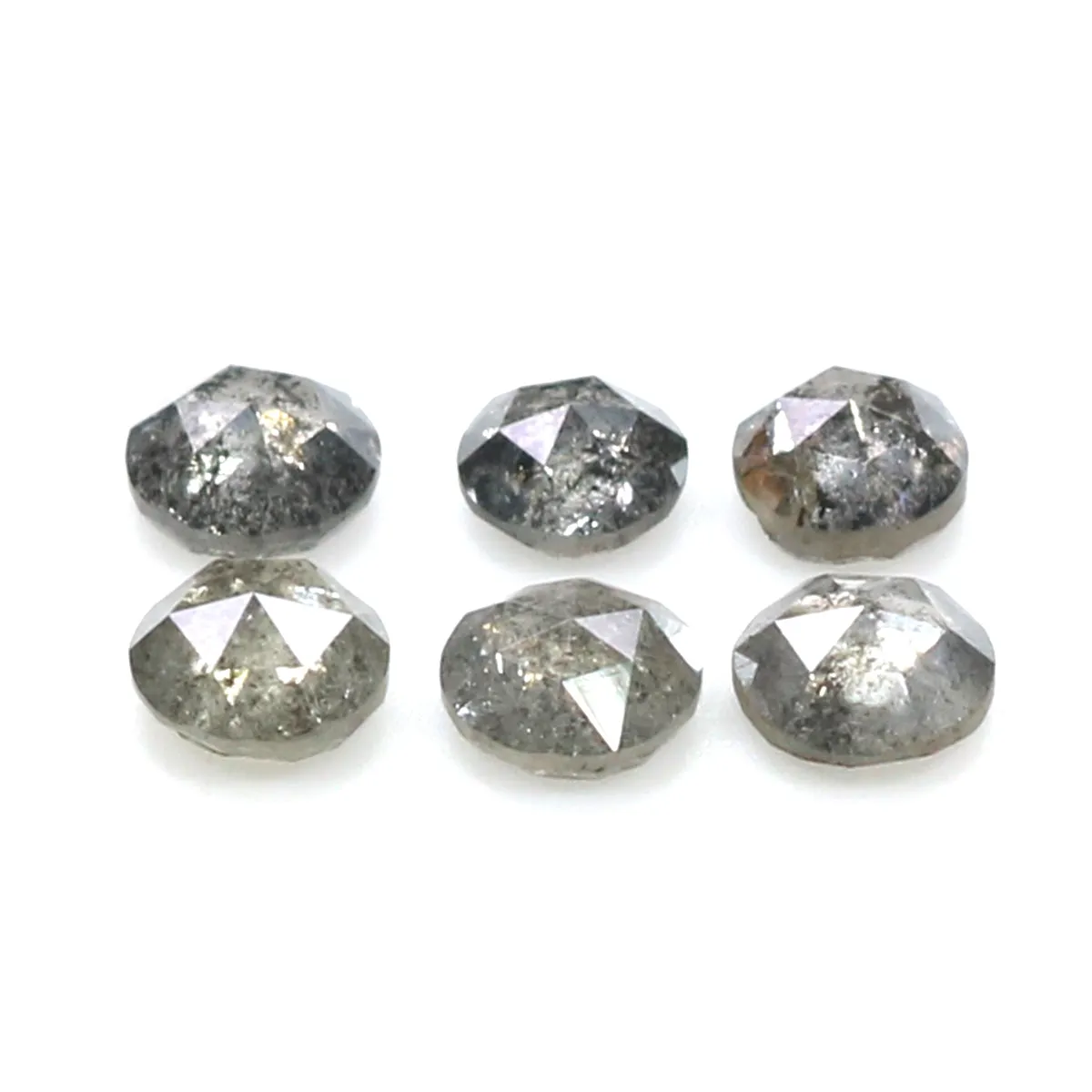 Natural Loose Rose Cut Salt And Pepper Diamond Black Grey Color 1.17 CT 3.25 MM Rose Cut Shape Diamond L988