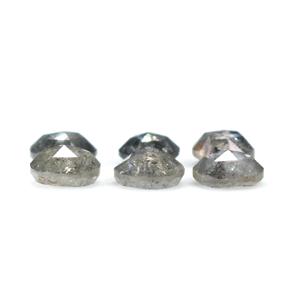 Natural Loose Rose Cut Salt And Pepper Diamond Black Grey Color 1.17 CT 3.25 MM Rose Cut Shape Diamond L988