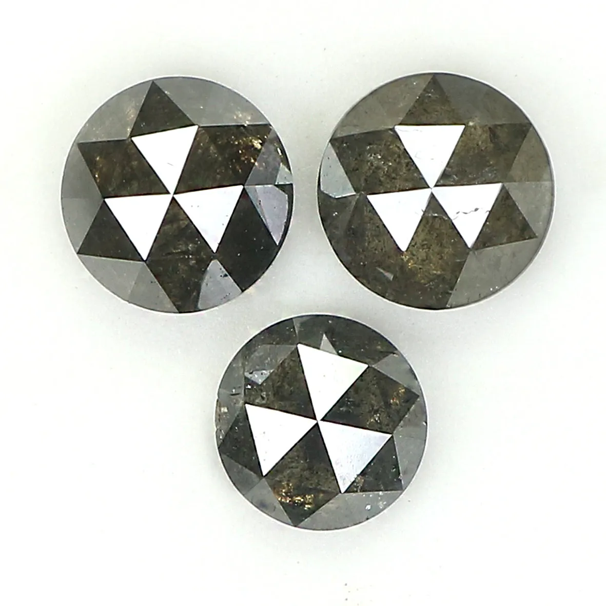 Natural Loose Rose Cut Salt And Pepper Diamond Black Grey Color 1.23 CT 4.10 MM Rose Cut Shape Diamond L1136