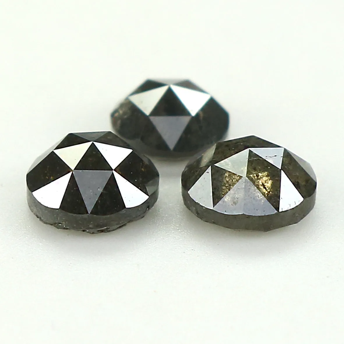 Natural Loose Rose Cut Salt And Pepper Diamond Black Grey Color 1.23 CT 4.10 MM Rose Cut Shape Diamond L1136