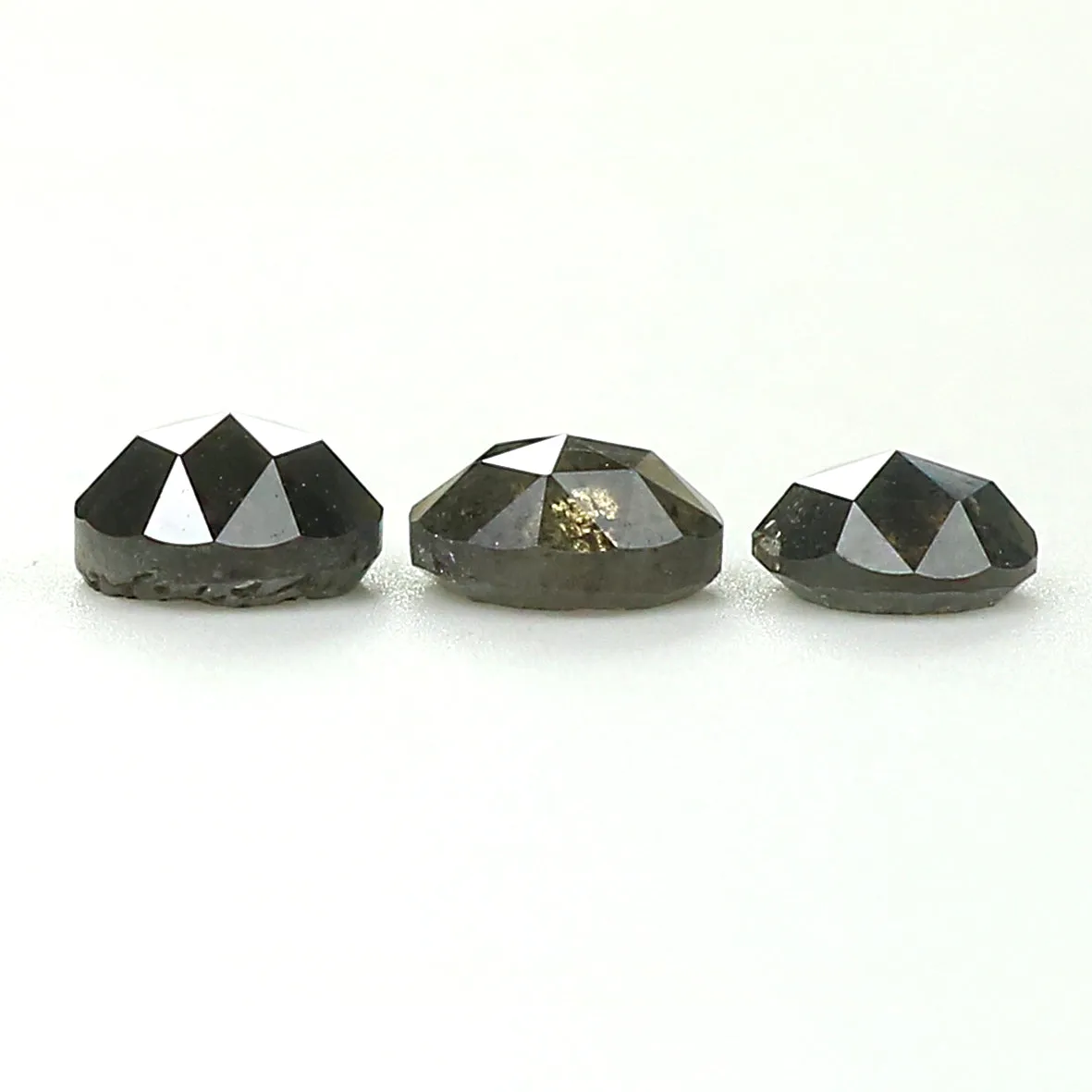 Natural Loose Rose Cut Salt And Pepper Diamond Black Grey Color 1.23 CT 4.10 MM Rose Cut Shape Diamond L1136