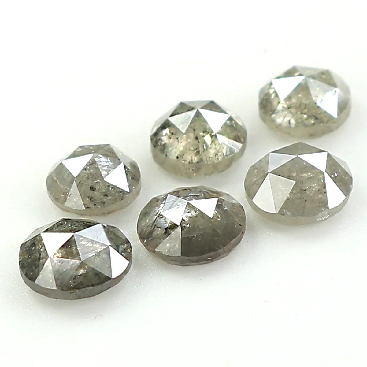 Natural Loose Rose Cut Salt And Pepper Diamond Black Grey Color 1.66 CT 3.70 MM Rose Cut Shape Diamond KDL1133